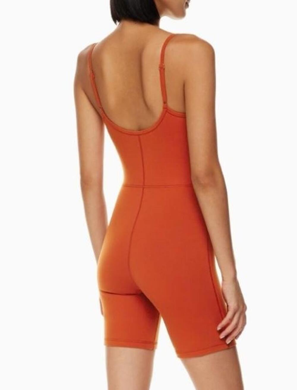 Aritzia Wilfred Free Bustier Romper Playsuit Womens S Rust Orange Pilates Yoga
